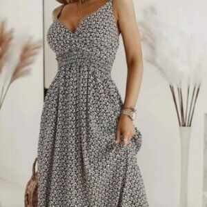 Savannah Bohemian Cottage Strap Summer Maxi Dress NWT Plus Size Available